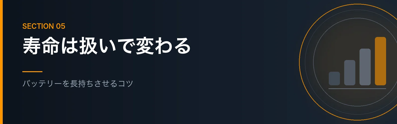 バッテリーを長持ちさせるコツを解説するセクションのバナー画像