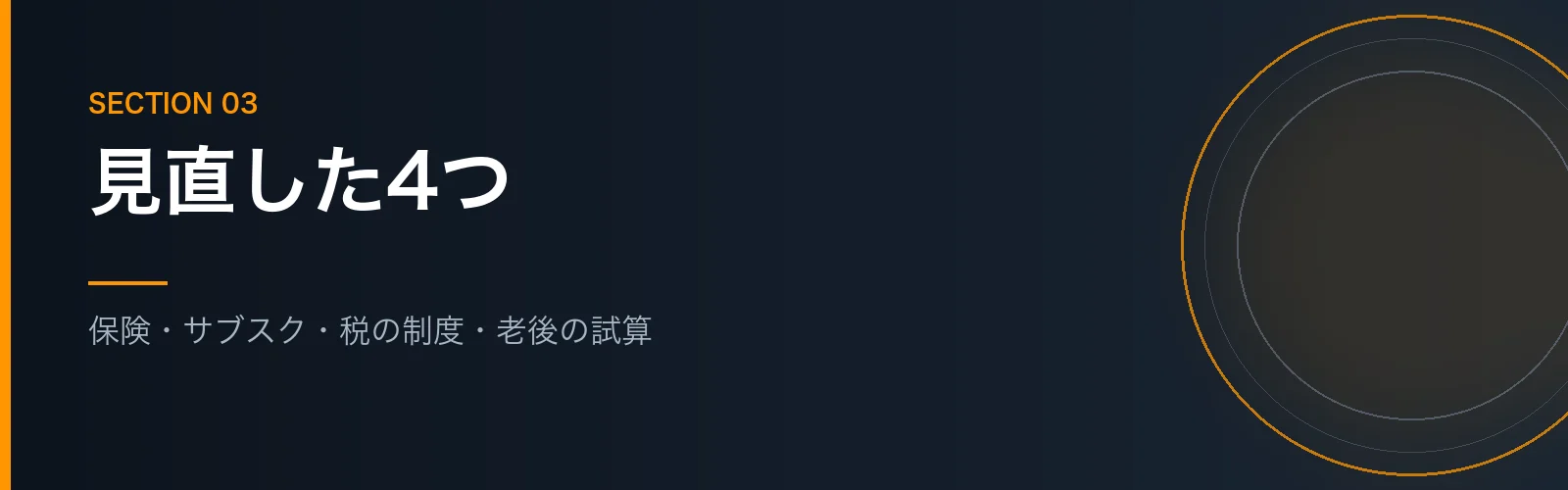 FP2級の知識で見直した家計の4つを紹介するセクションのバナー画像