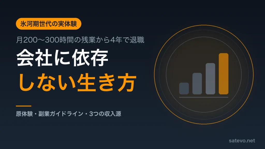 月200〜300時間の残業を経験した筆者が会社に依存しない生き方を目指す理由を書いた記事のアイキャッチ画像