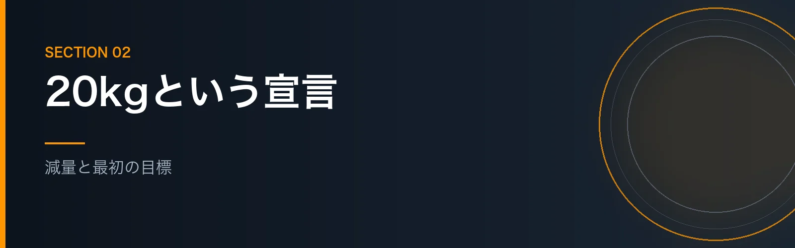 減量とハーフマラソンという最初の目標を書くセクションのバナー画像