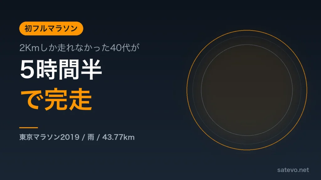 2Kmしか走れなかった40代が東京マラソン2019を5時間半で完走した記録のアイキャッチ画像