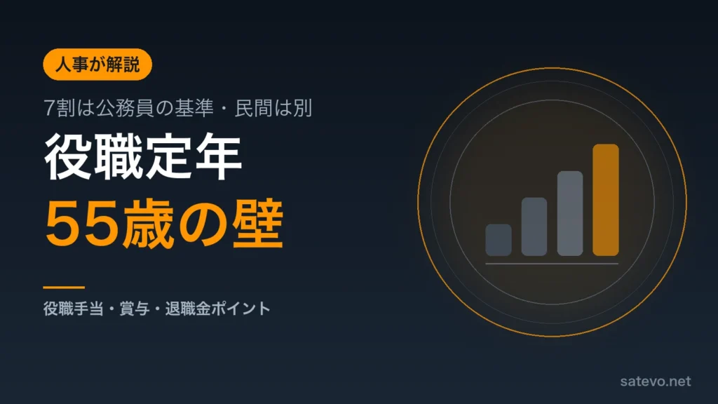 役職定年で給料と退職金がどうなるかを人事の立場から解説する記事のアイキャッチ画像