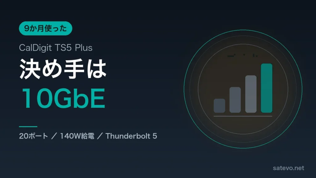 CalDigit TS5 Plusを9か月使ったレビュー記事のアイキャッチ画像