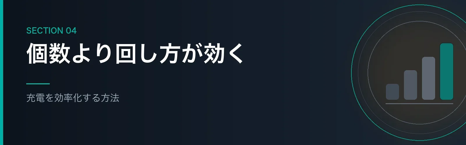 バッテリーの充電を効率化する方法を解説するセクションのバナー画像