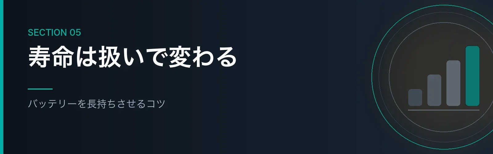 バッテリーを長持ちさせるコツを解説するセクションのバナー画像