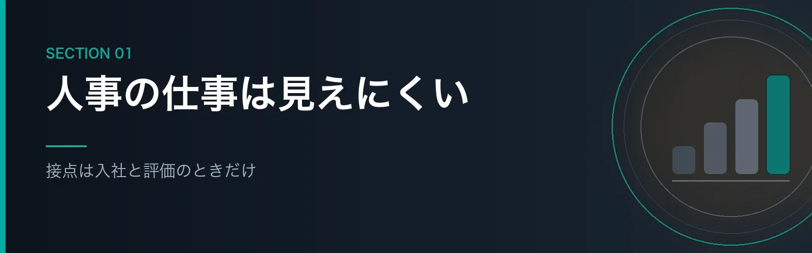 人事の仕事が見えにくい理由を解説するセクションのバナー画像