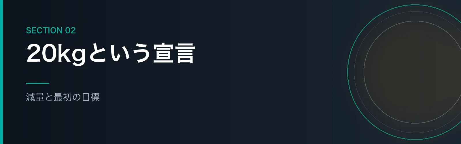 減量とハーフマラソンという最初の目標を書くセクションのバナー画像