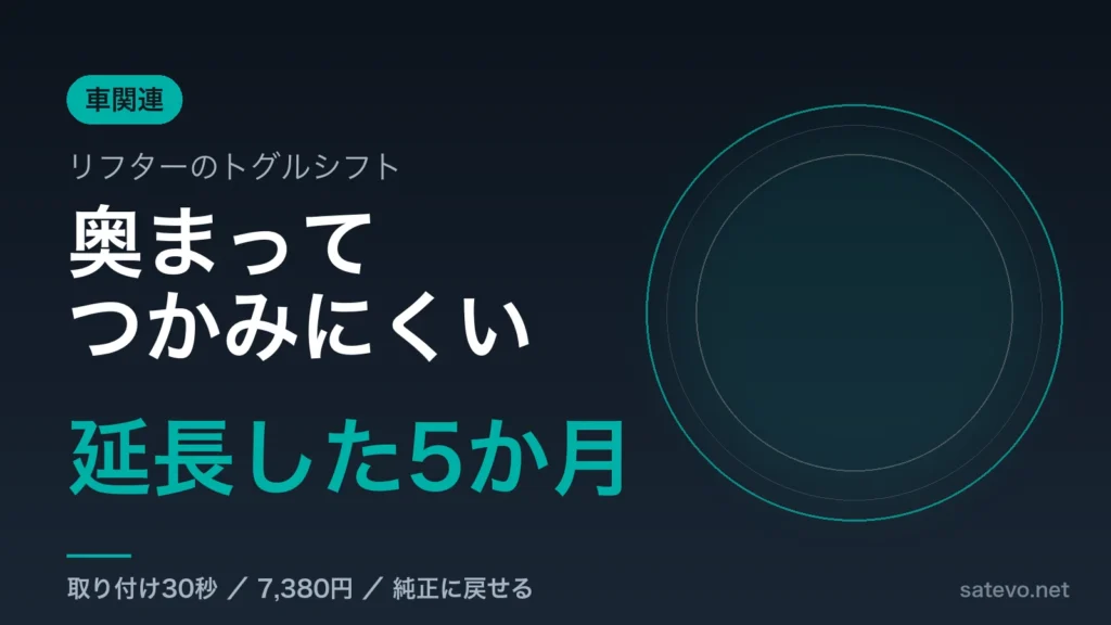 リフターのトグルシフトにトグルエクステンダーを付けた5か月のレビュー記事のアイキャッチ画像